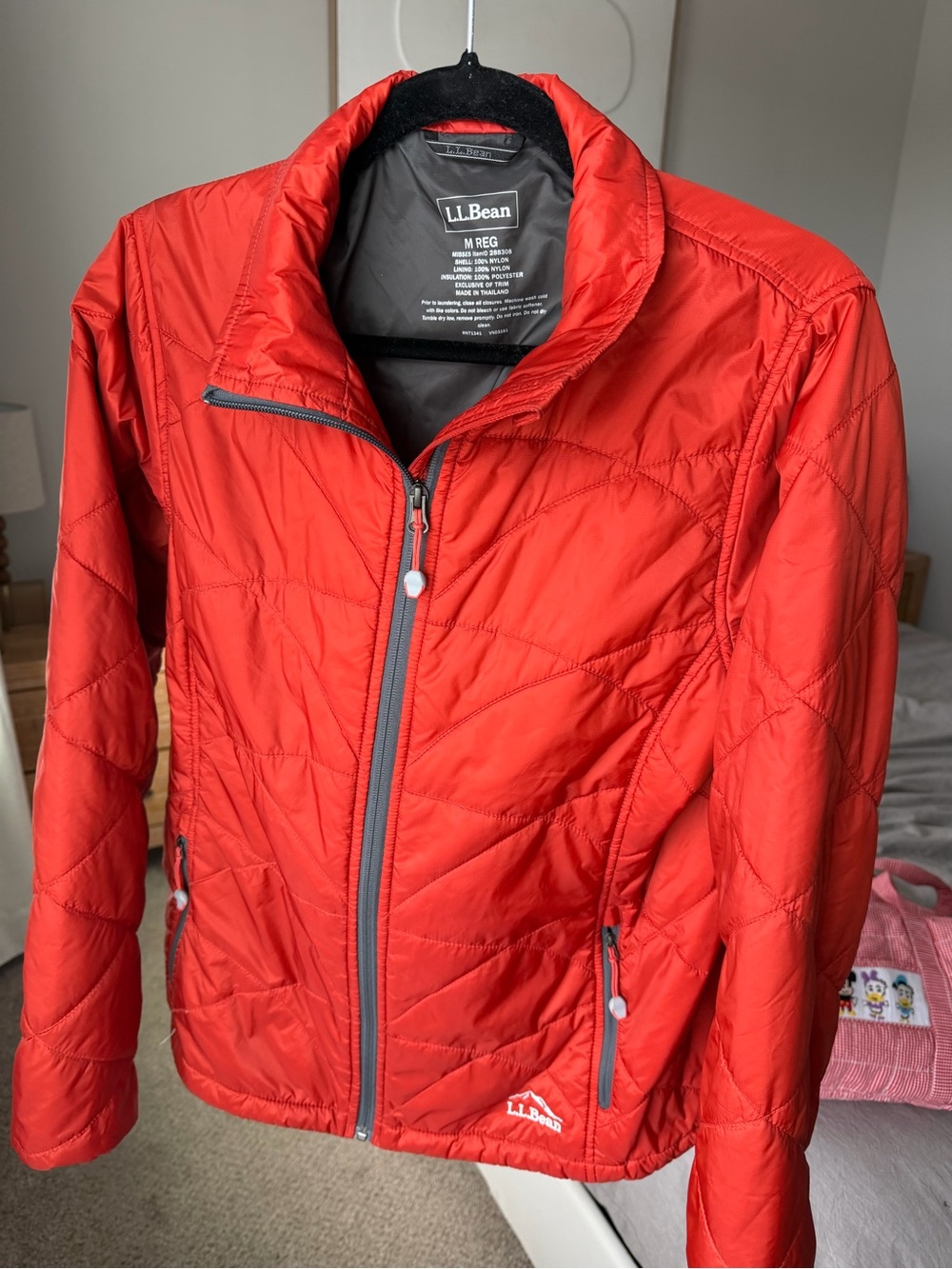 L.L. Bean Women's Red Quilted Lightweight Puffer Jacket